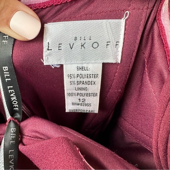 NWT Bill Levkoff Bridesmaid Dress 1619 Wine Burgundy Cherry Red - Picture 12 of 15